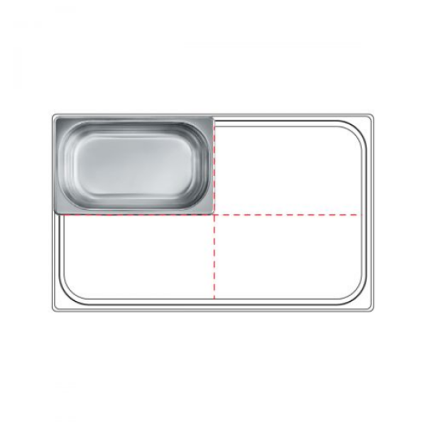  Σκεύος GN (Gastronom) inox 1/4 265x162x100mm